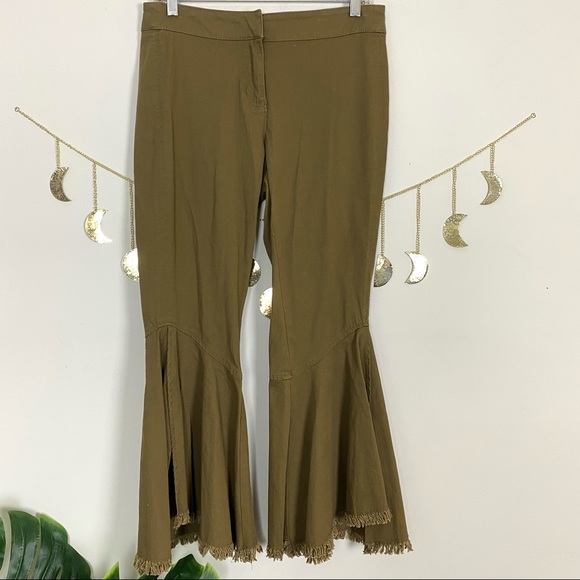 Ana Jakobs Crop Raw Hem Flare Pants Size 4 - Picture 2 of 8